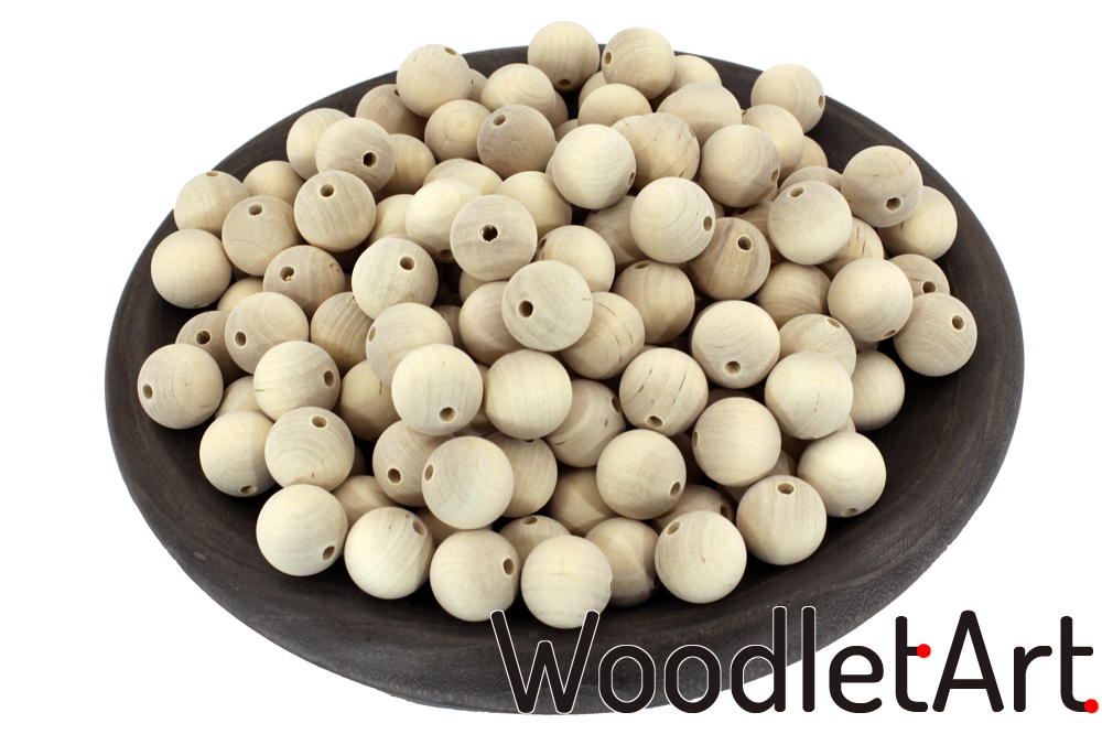 Perles en bois diamètre 25mm